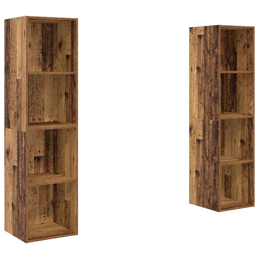 vidaXL Σετ επίπλου τηλεόρασης Επιτοίχιο 2 pcs Καφέ 37 x 37 x 142.5 εκ