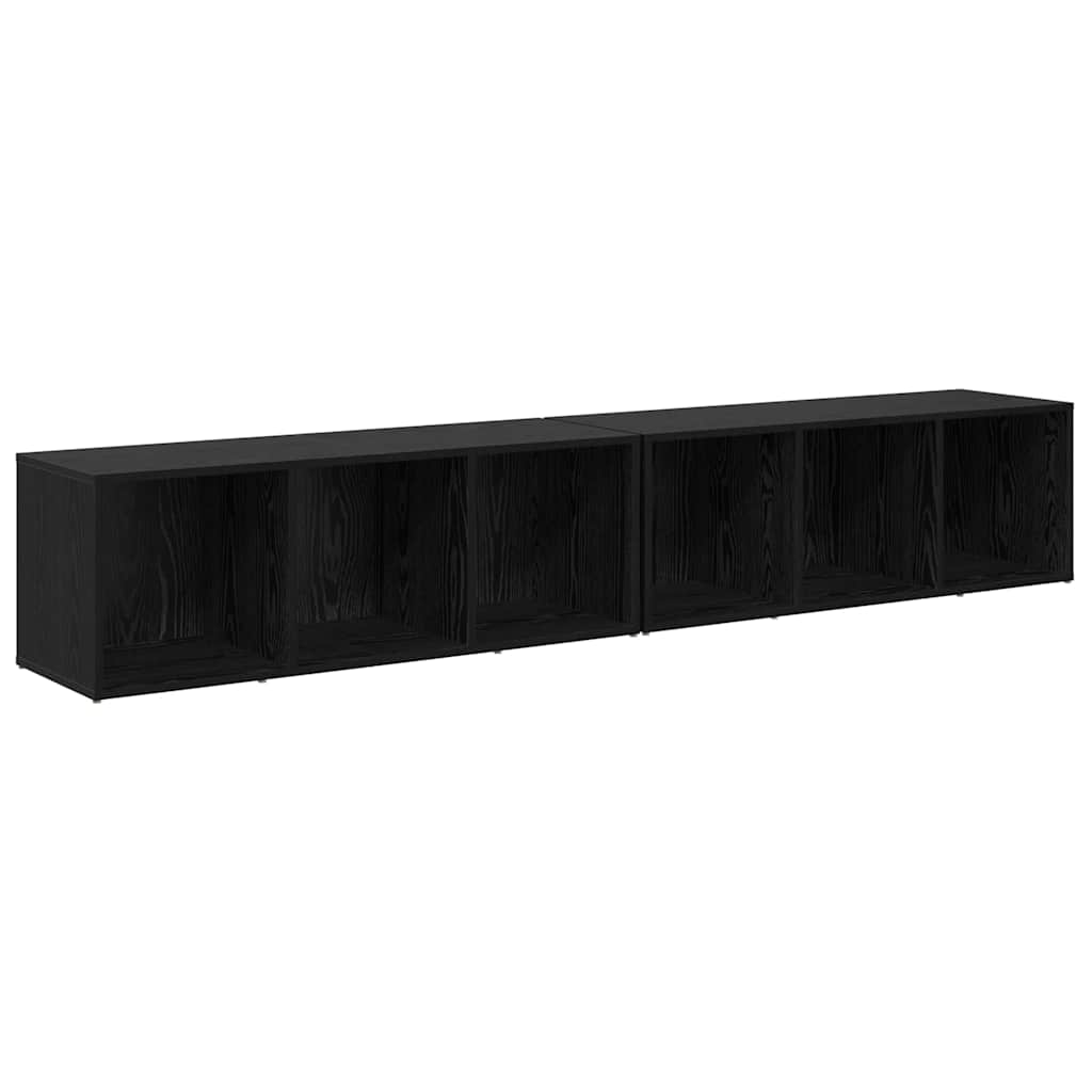 vidaXL Σετ επίπλου τηλεόρασης 2 pcs Μαύρη Οξυά 37 x 35 x 107 εκ.