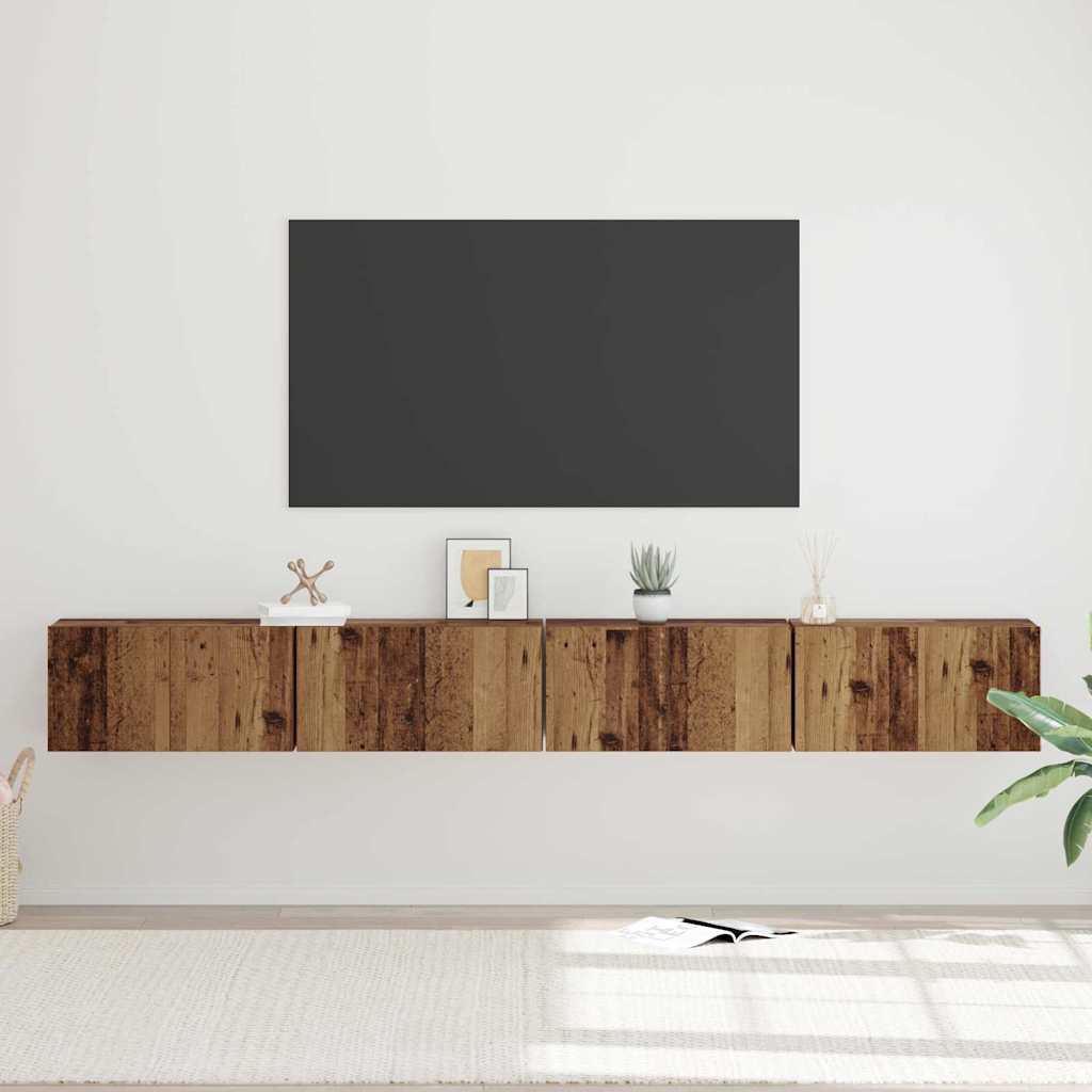 vidaXL Σετ επίπλου τηλεόρασης 4 pcs Παλιό Ξύλο 60 x 30 x 30 cm