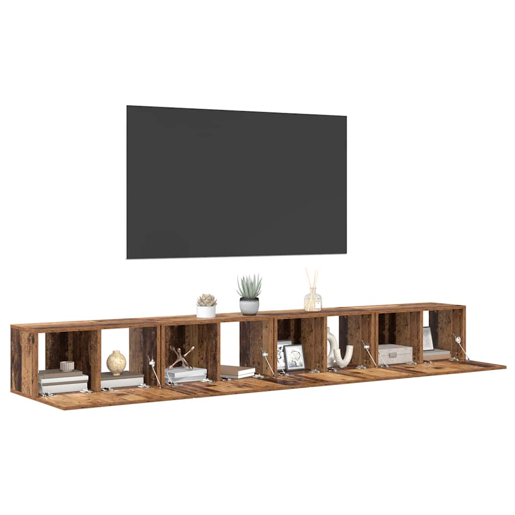 vidaXL Σετ επίπλου τηλεόρασης 4 pcs Παλιό Ξύλο 60 x 30 x 30 cm