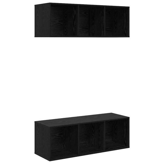 vidaXL Τοίχου ντουλάπες τηλεόρασης 2 pcs Μαύρη δρυς 37 x 37 x 107.5 εκ