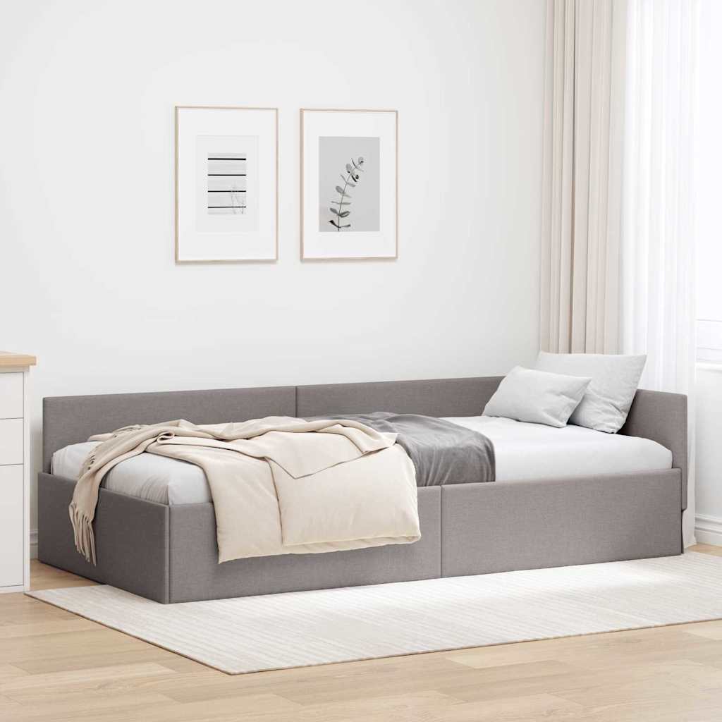 vidaXL Κρεβάτι Γωνίας με κεφαλάρι Taupe 80 εκ x 200 εκ ύφασμα