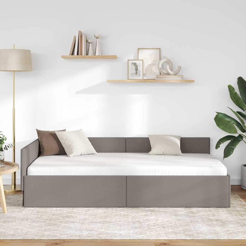 vidaXL Κρεβάτι Γωνίας με κεφαλάρι Taupe 80 εκ x 200 εκ ύφασμα