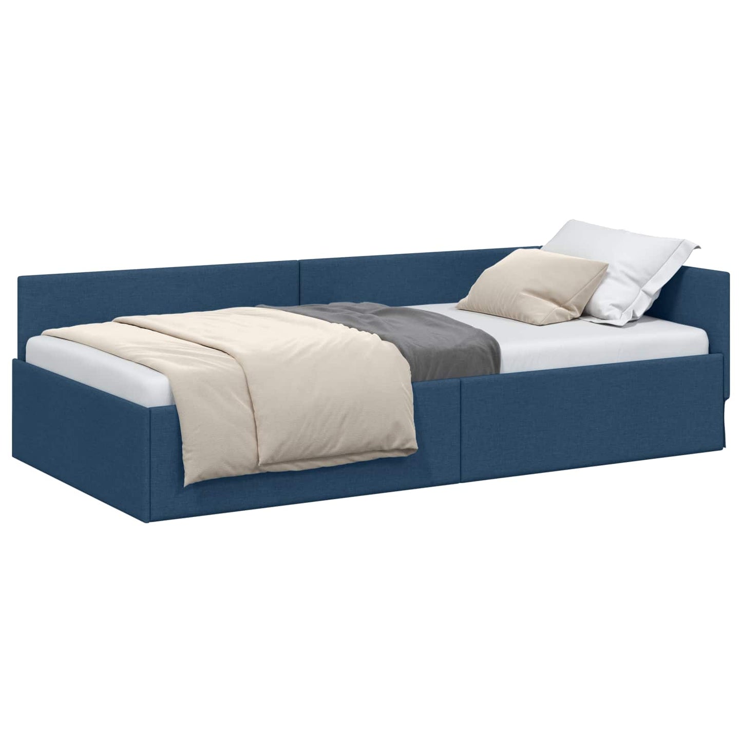 vidaXL Κρεβάτι Γωνίας με κεφαλάρι Μπλε 80 εκ x 200 εκ ύφασμα