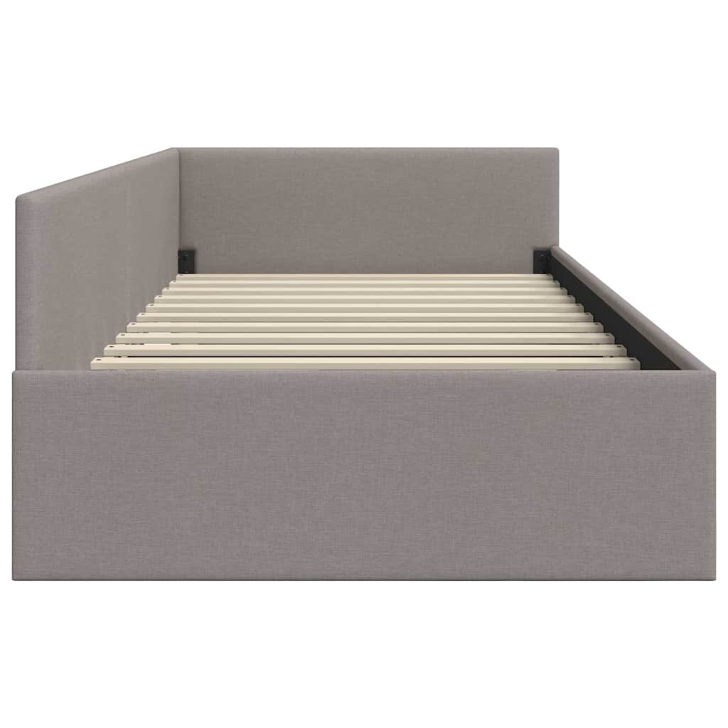 vidaXL Κρεβάτι Γωνίας με κεφαλάρι Taupe 90 εκ x 190 εκ ύφασμα