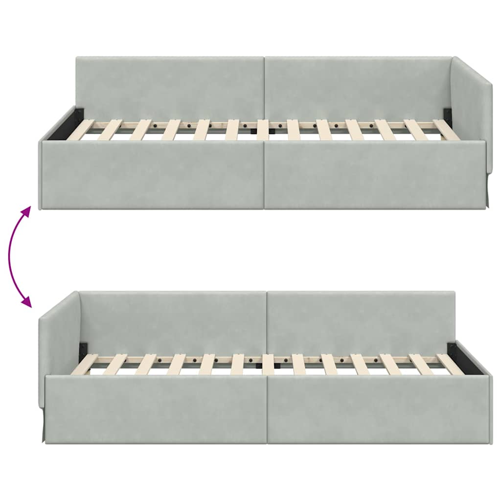 vidaXL Κρεβάτι Γωνίας Άλλο με κεφαλάρι Ανοιχτό γκρι 80 x 200 cm