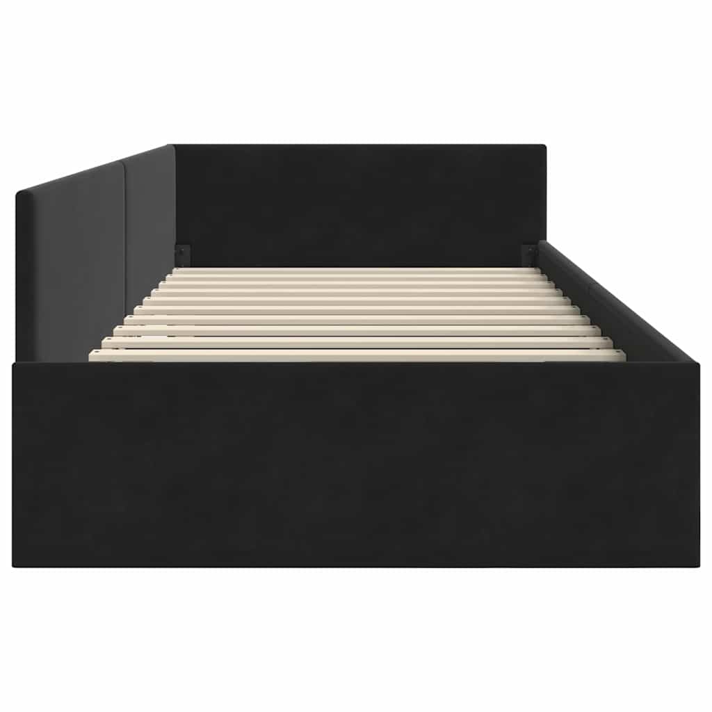 vidaXL Κρεβάτι Γωνίας με κεφαλάρι Μαύρο 80 εκ x 200 εκ Βελούδο