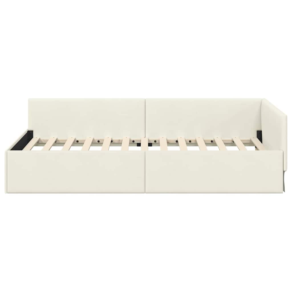 vidaXL Κρεβάτι Γωνίας με κεφαλάρι Κρεμ 80 εκ x 200 εκ Βελούδο