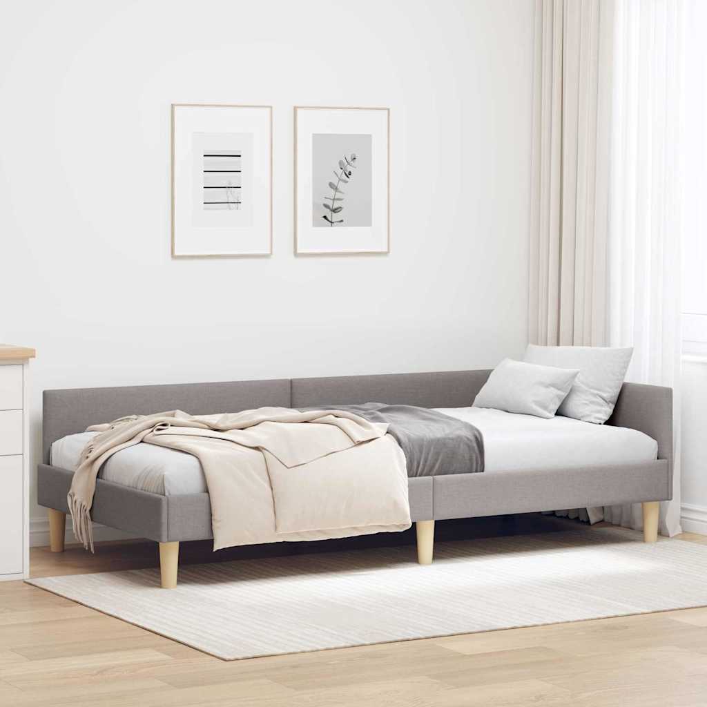 vidaXL Κρεβάτι Γωνίας Taupe 80 x 200 cm ύφασμα