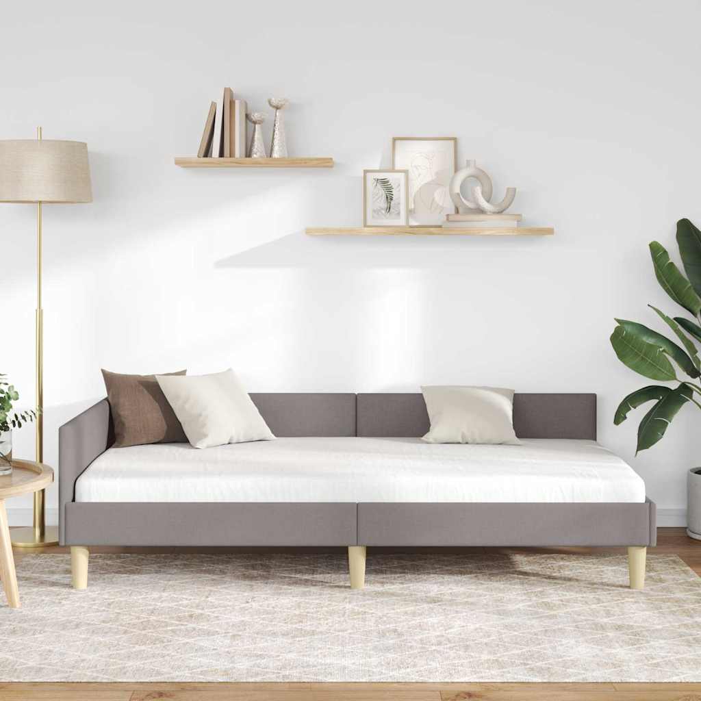 vidaXL Κρεβάτι Γωνίας Taupe 80 x 200 cm ύφασμα