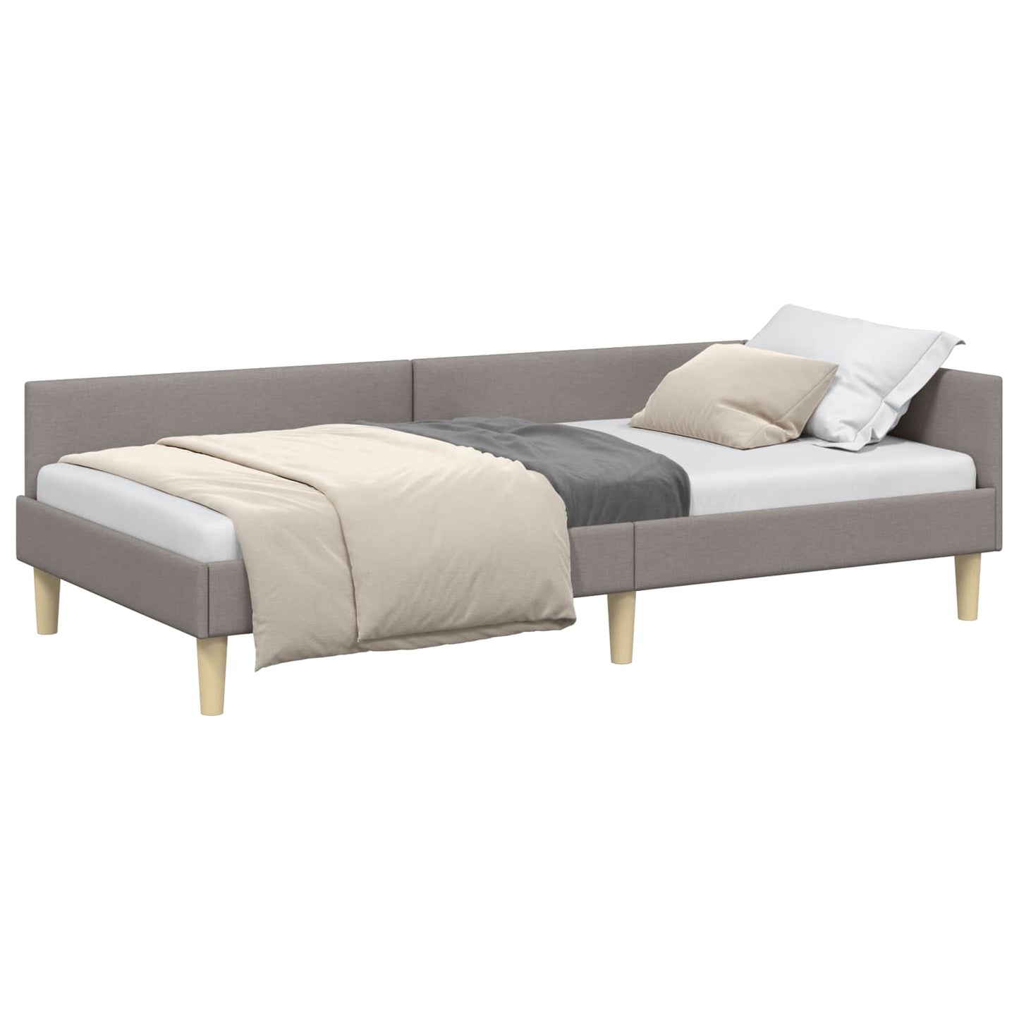 vidaXL Κρεβάτι Γωνίας Taupe 80 x 200 cm ύφασμα