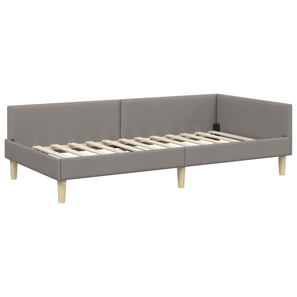 vidaXL Κρεβάτι Γωνίας Taupe 80 x 200 cm ύφασμα