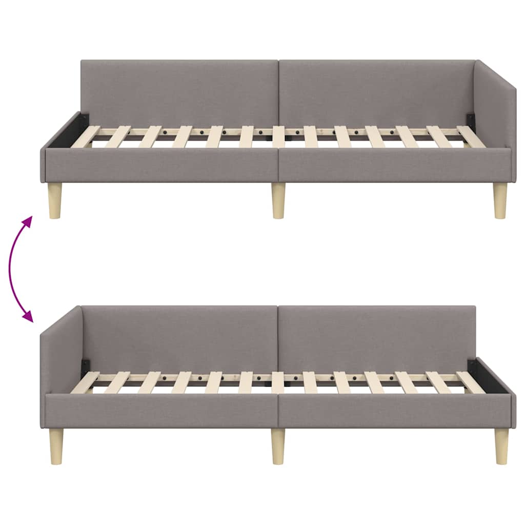 vidaXL Κρεβάτι Γωνίας Taupe 80 x 200 cm ύφασμα