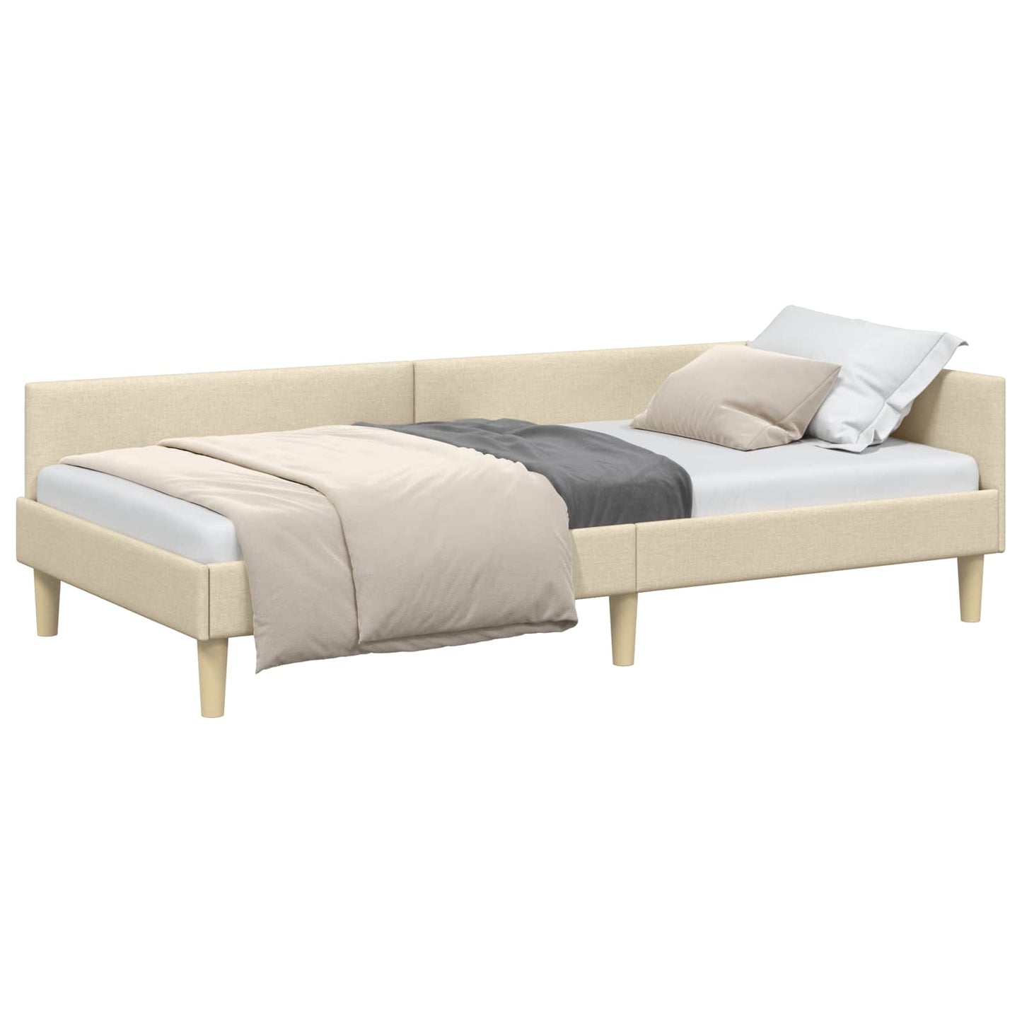 vidaXL Κρεβάτι Γωνίας Κρεμ 80 x 200 cm ύφασμα