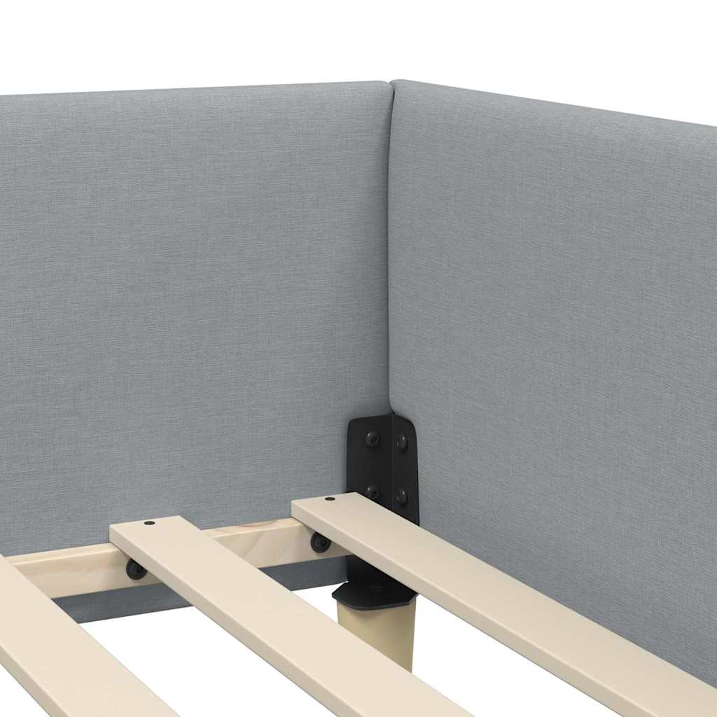 vidaXL Κρεβάτι Γωνίας Ανοιχτό γκρι 90 x 190 cm ύφασμα