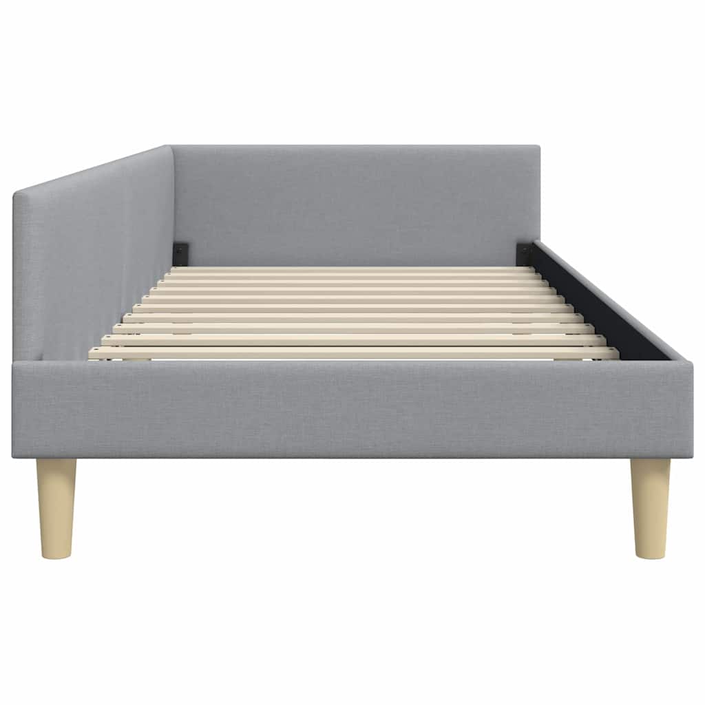 vidaXL Κρεβάτι Γωνίας Ανοιχτό γκρι 90 x 190 cm ύφασμα
