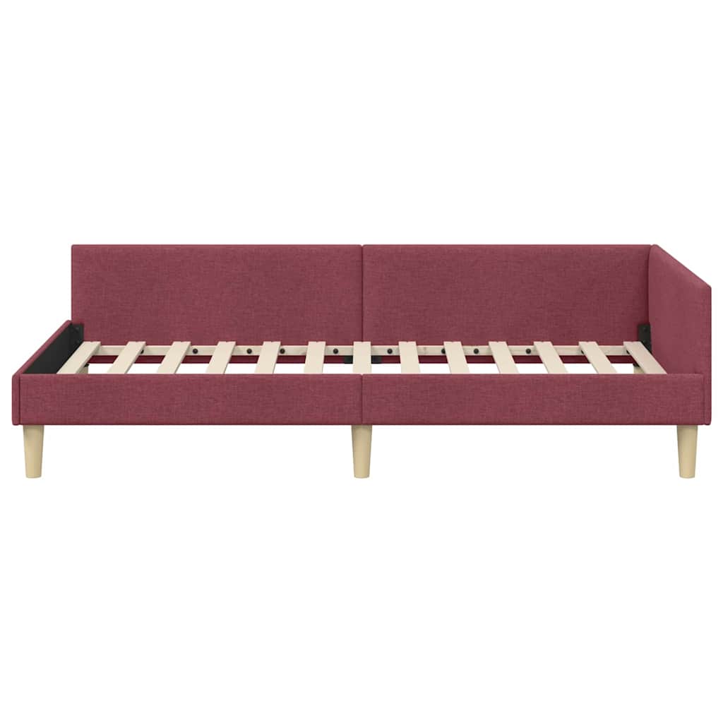vidaXL Κρεβάτι Γωνίας Κόκκινο 90 x 190 cm ύφασμα