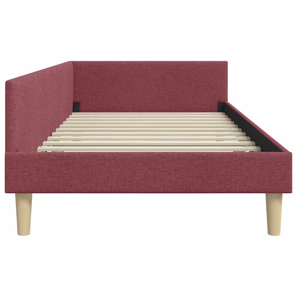 vidaXL Κρεβάτι Γωνίας Κόκκινο 90 x 190 cm ύφασμα