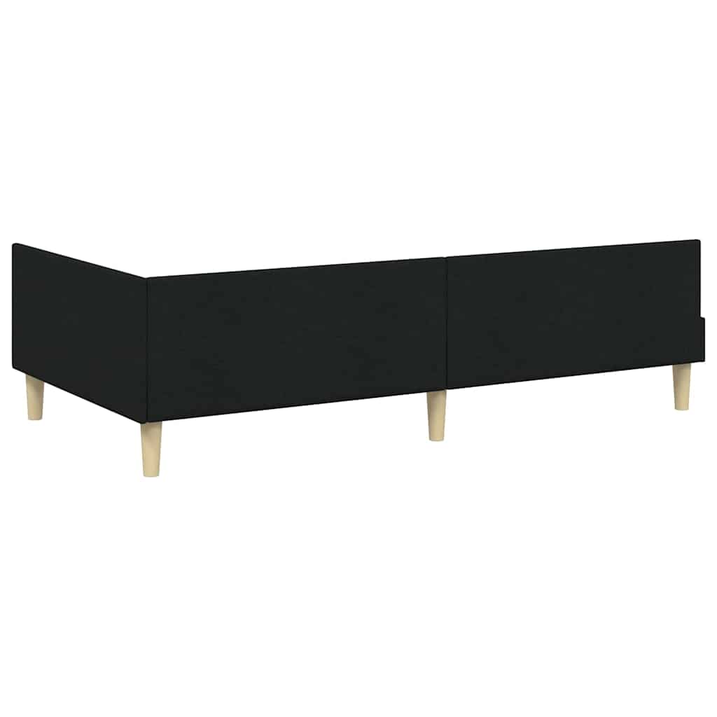 vidaXL Κρεβάτι Γωνίας Άλλο Μαύρο 90 x 200 cm Ύφασμα και Έργο ξύλου