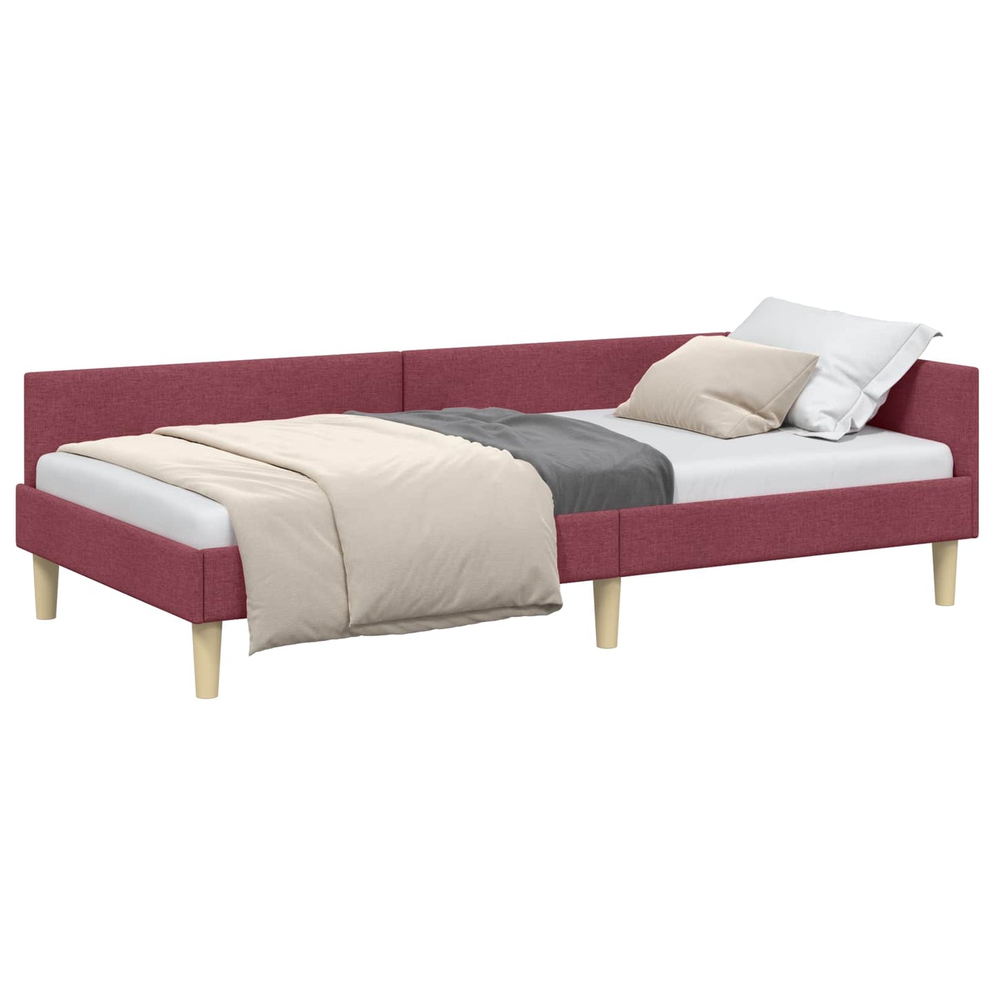 vidaXL Κρεβάτι Γωνίας Κόκκινο 90 x 200 cm ύφασμα