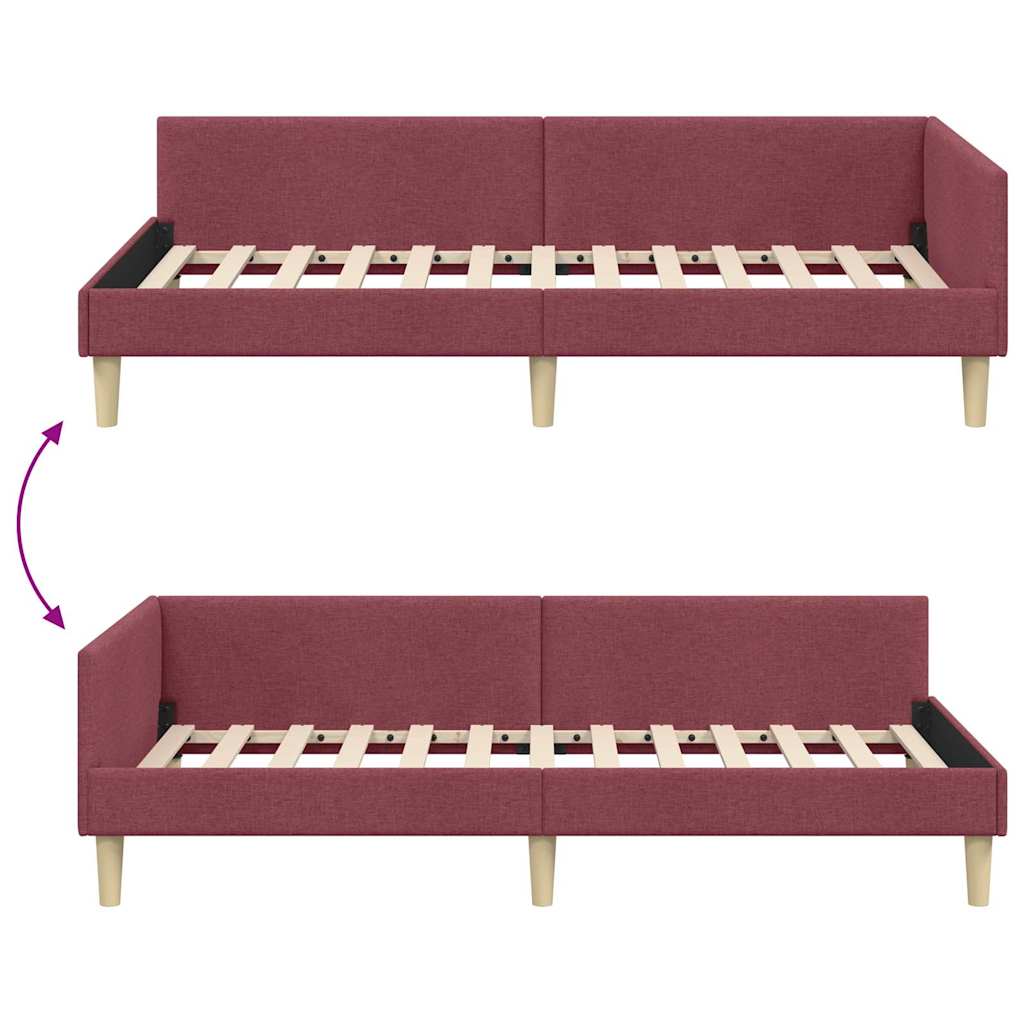vidaXL Κρεβάτι Γωνίας Κόκκινο 100 x 200 cm ύφασμα