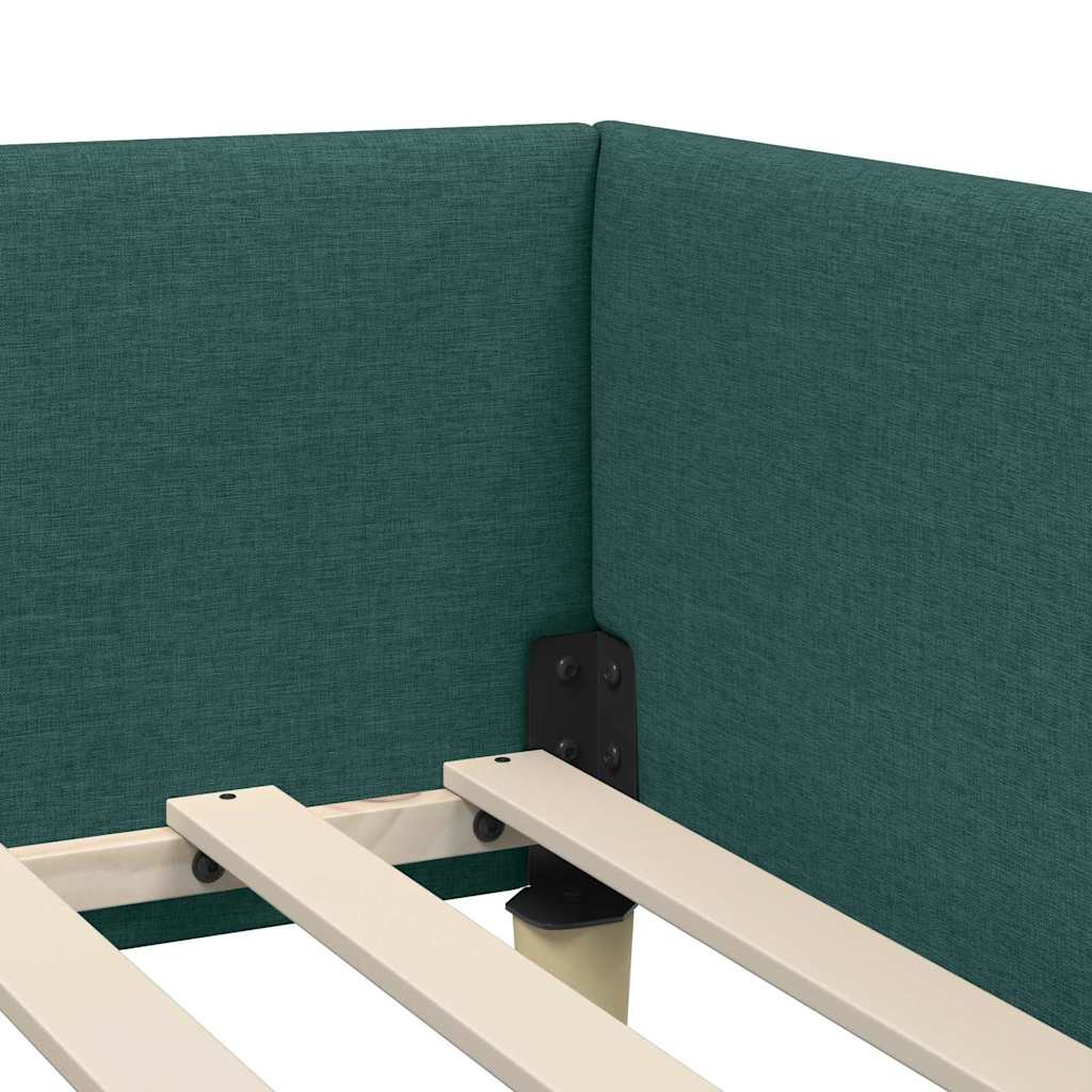 vidaXL Κρεβάτι Γωνίας Σκούρο Πράσινο 100 x 200 cm ύφασμα