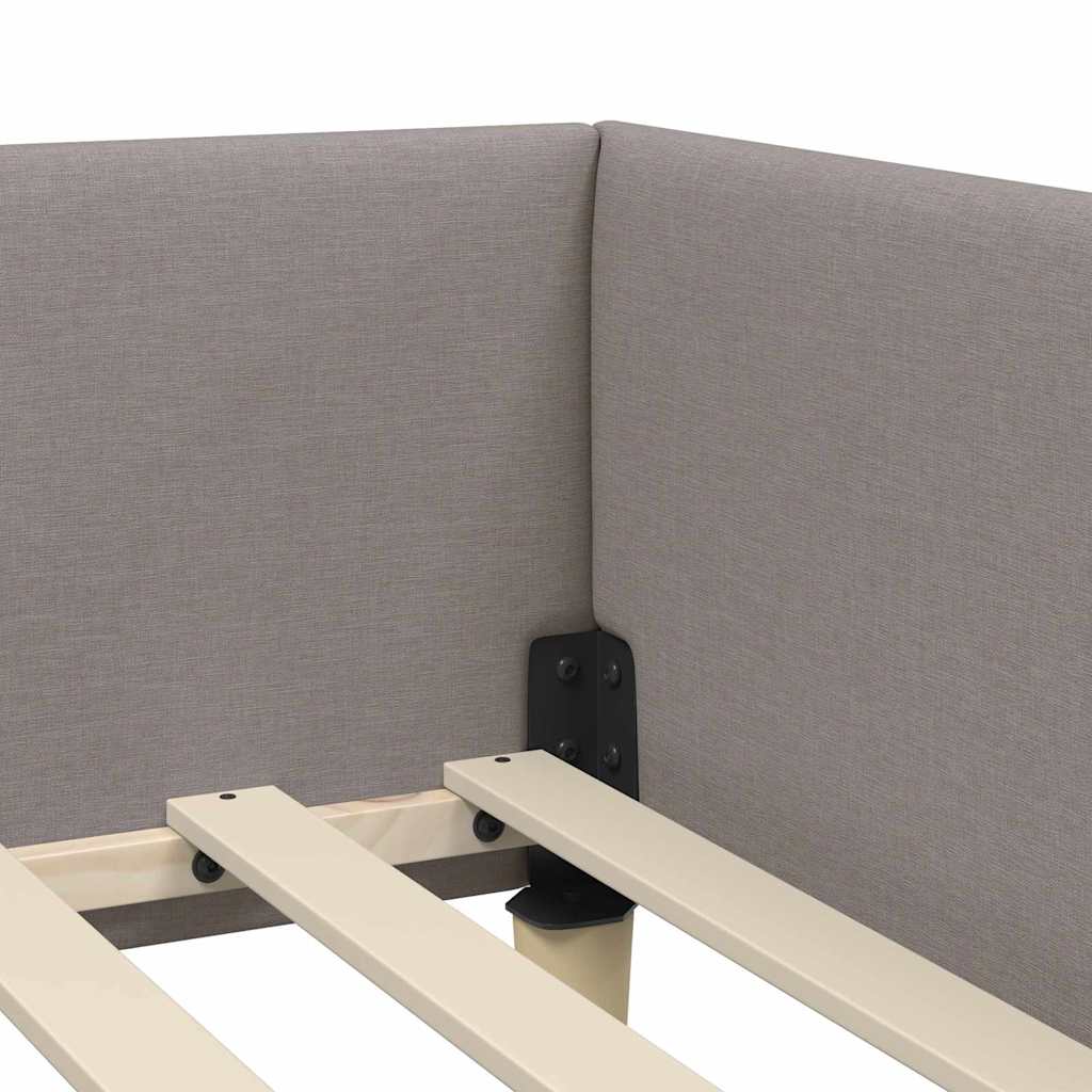 vidaXL Κρεβάτι Γωνίας με κεφαλάρι Taupe 100 x 200 cm ύφασμα