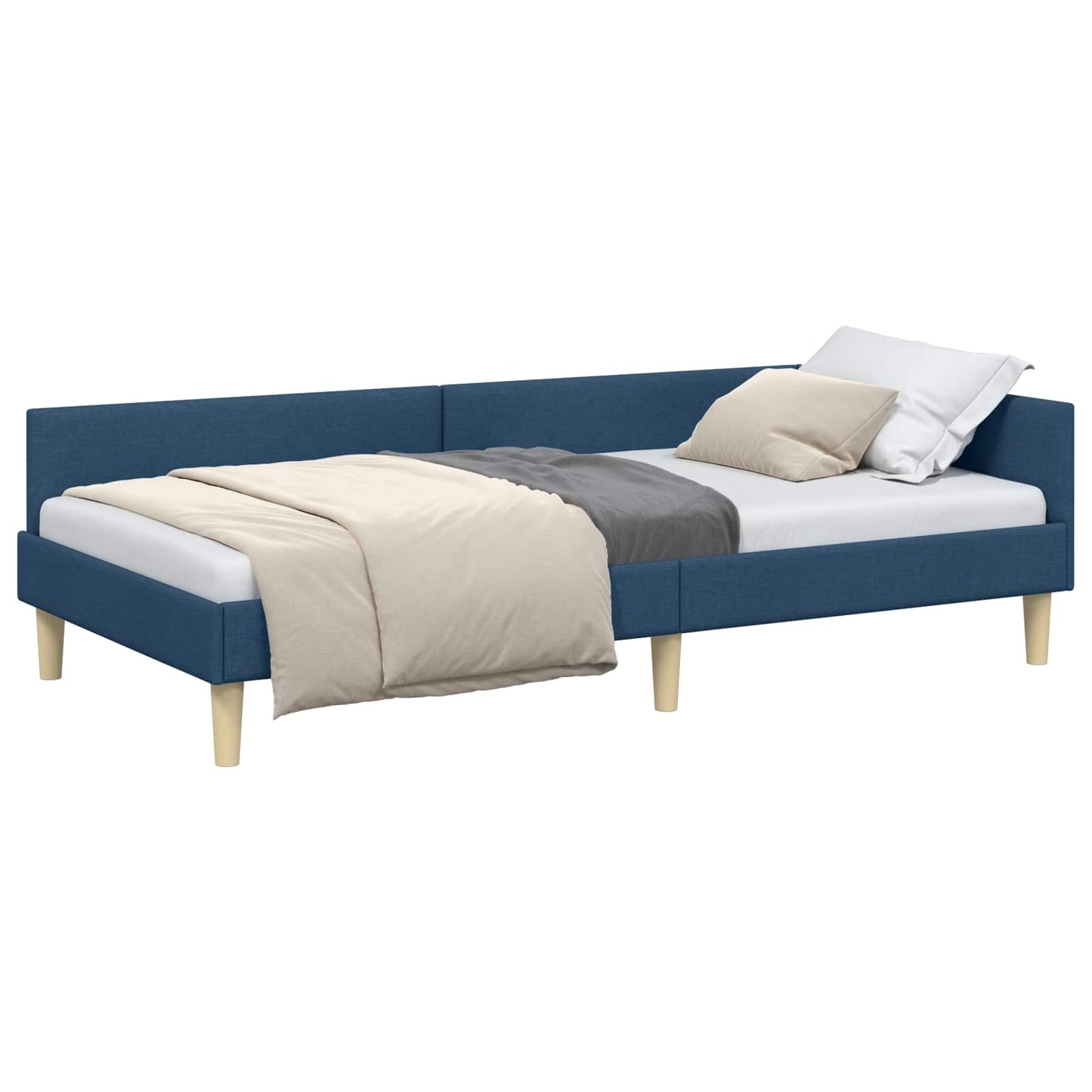 vidaXL Κρεβάτι Γωνίας Μπλε 100 x 200 cm ύφασμα