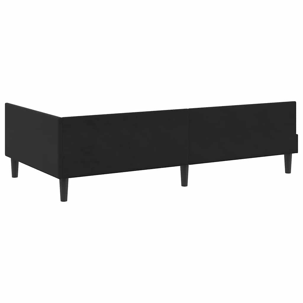 vidaXL Πλαϊνό Κρεβάτι Μαύρο 80 x 200 cm Βελούδο και Στιβαρή ξυλεία