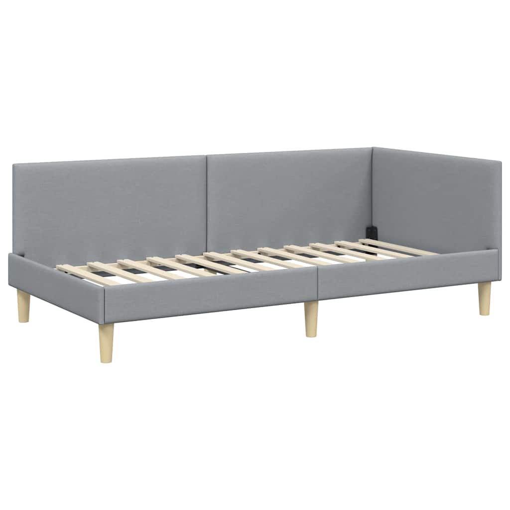 vidaXL Κρεβάτι Γωνίας Ανοιχτό γκρι 80 x 200 cm Ύφασμα και Έργο ξύλου