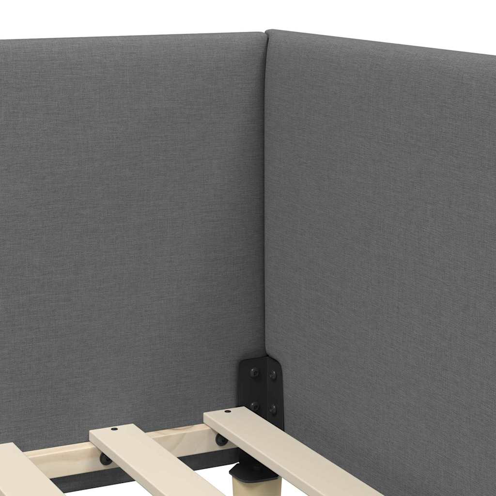vidaXL Κρεβάτι Γωνίας Σκούρο γκρι 80 x 200 cm Ύφασμα και Έργο ξύλου