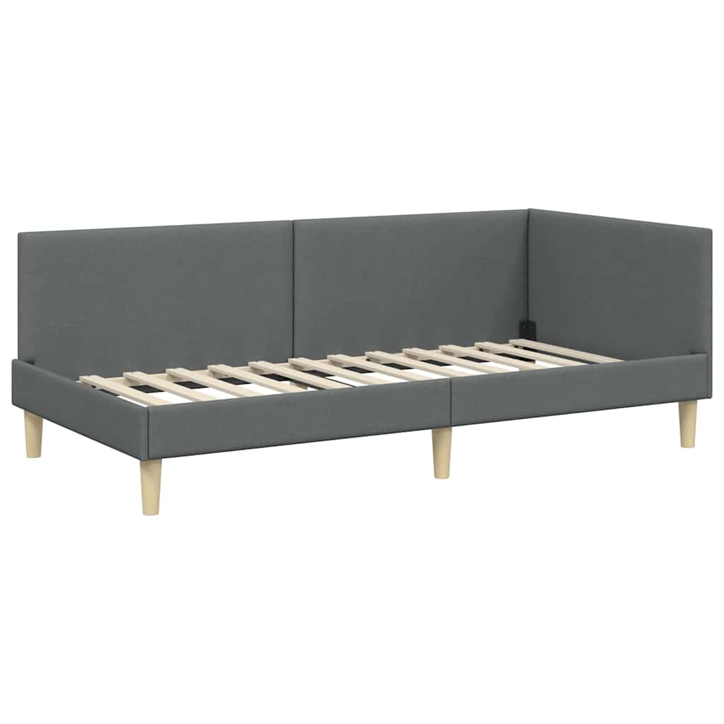 vidaXL Κρεβάτι Γωνίας Σκούρο γκρι 80 x 200 cm Ύφασμα και Έργο ξύλου