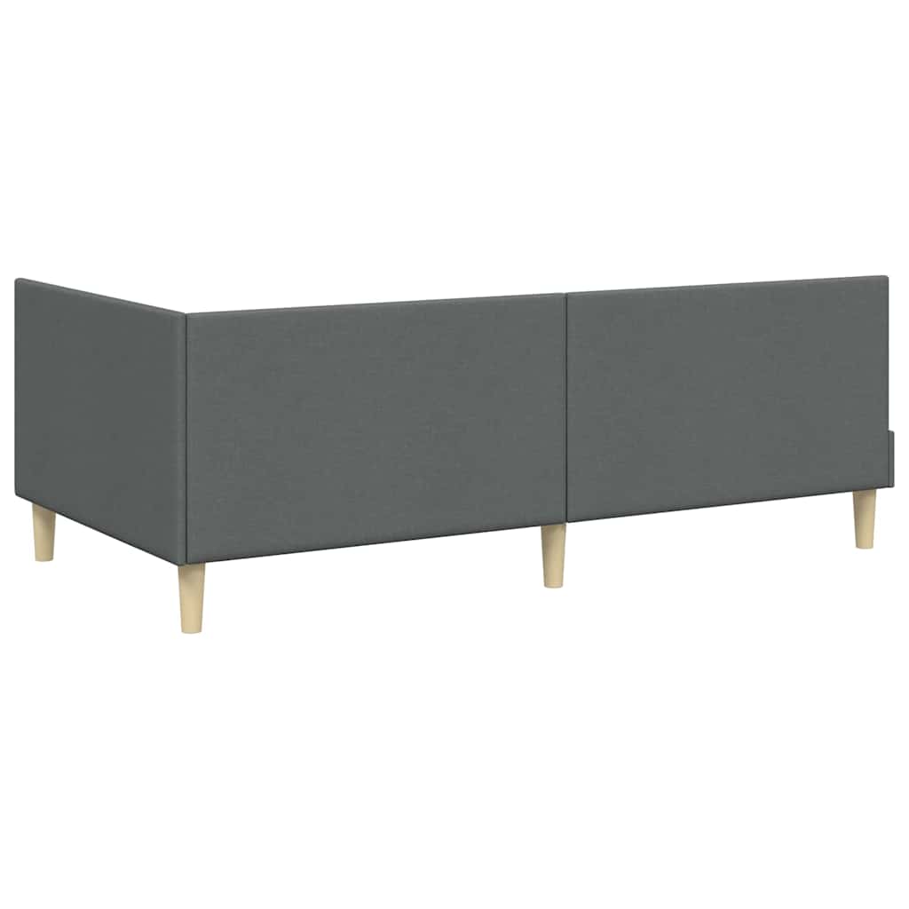 vidaXL Κρεβάτι Γωνίας Σκούρο γκρι 80 x 200 cm Ύφασμα και Έργο ξύλου