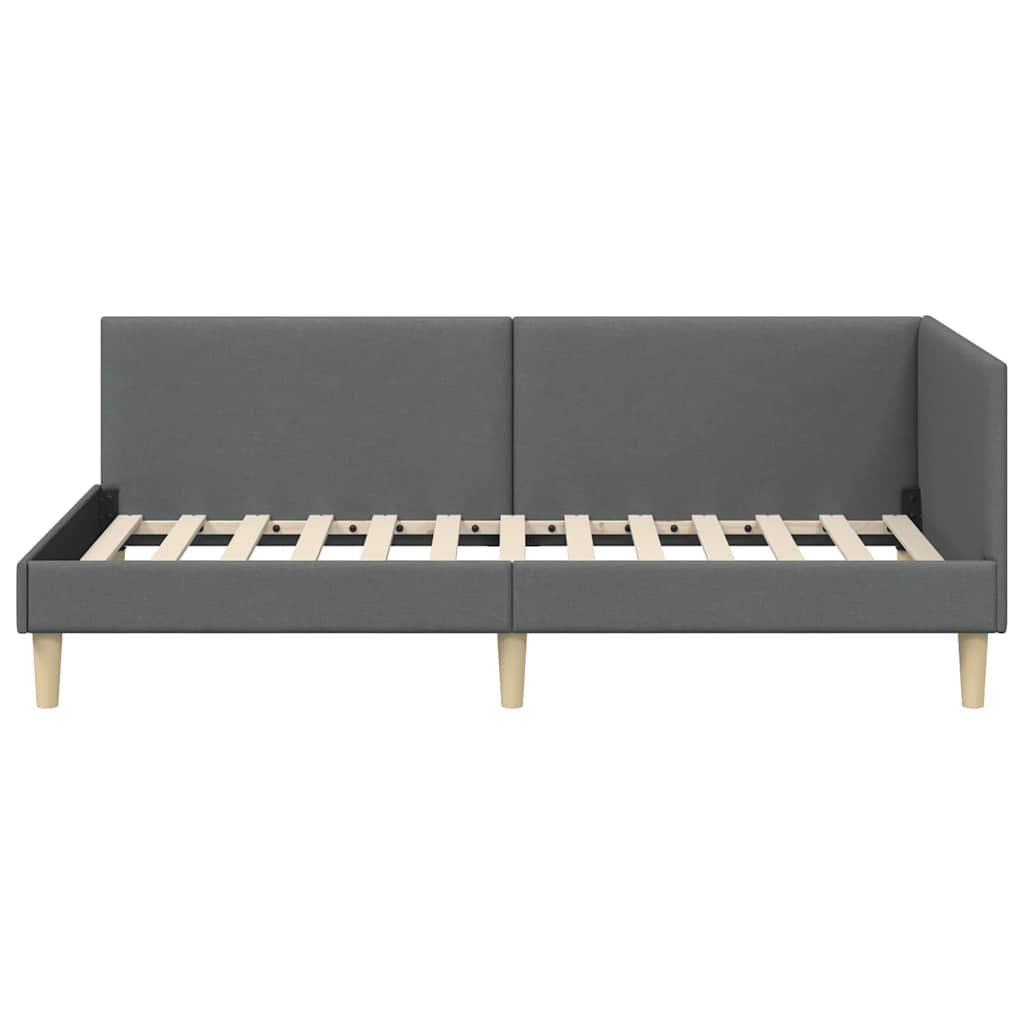 vidaXL Κρεβάτι Γωνίας Σκούρο γκρι 80 x 200 cm Ύφασμα και Έργο ξύλου