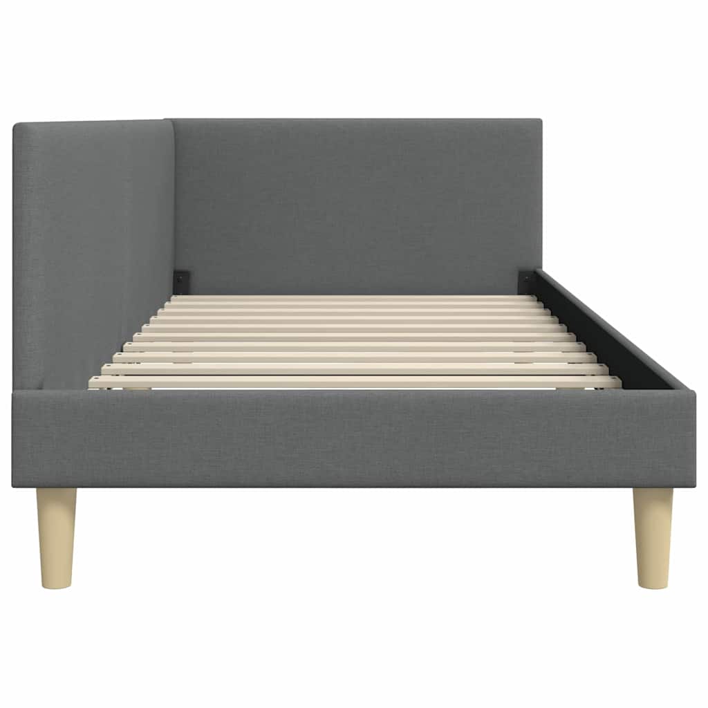 vidaXL Κρεβάτι Γωνίας Σκούρο γκρι 80 x 200 cm Ύφασμα και Έργο ξύλου