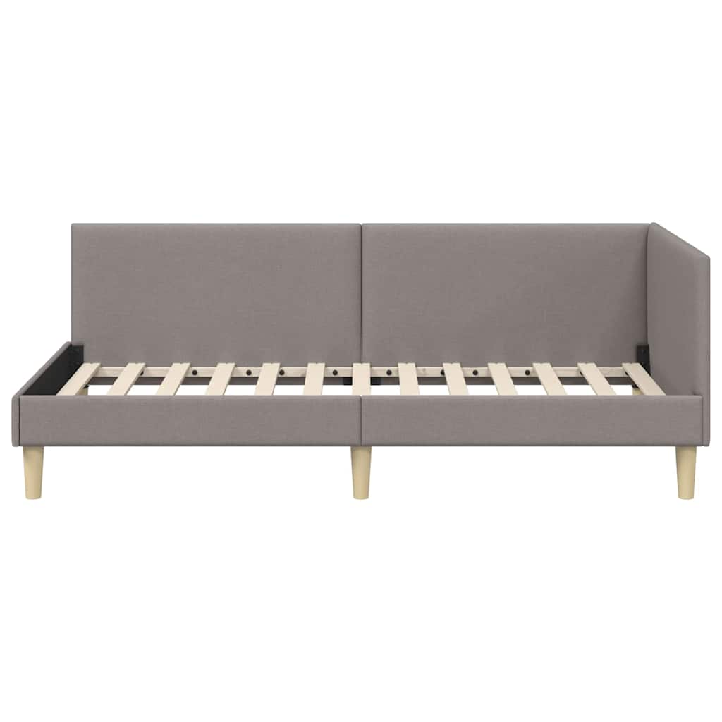 vidaXL Κρεβάτι Γωνίας Taupe 90 εκ x 190 εκ Ύφασμα και Κόντρα Πλακέ