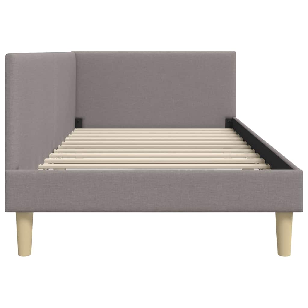 vidaXL Κρεβάτι Γωνίας Taupe 90 εκ x 190 εκ Ύφασμα και Κόντρα Πλακέ