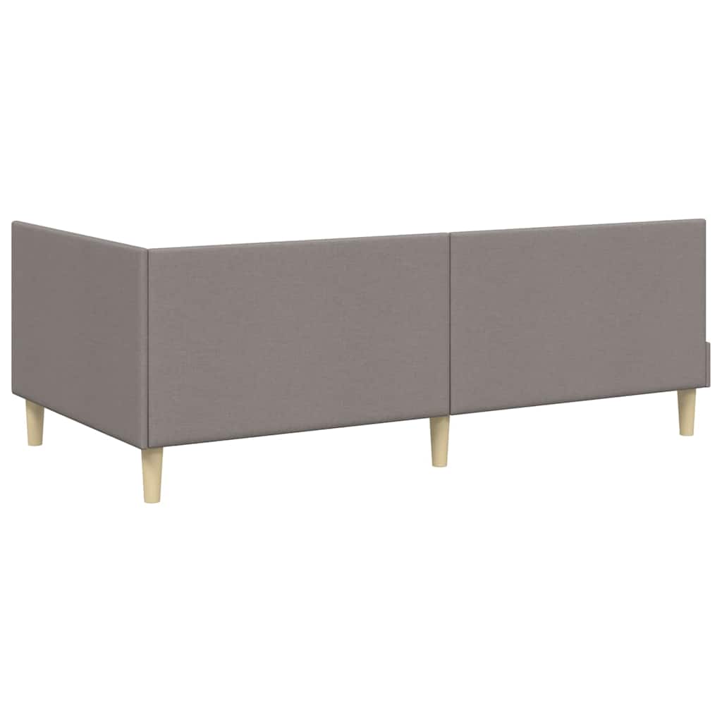 vidaXL Κρεβάτι Γωνίας Taupe 100 εκ x 200 εκ Ύφασμα και Κόντρα Πλακέ
