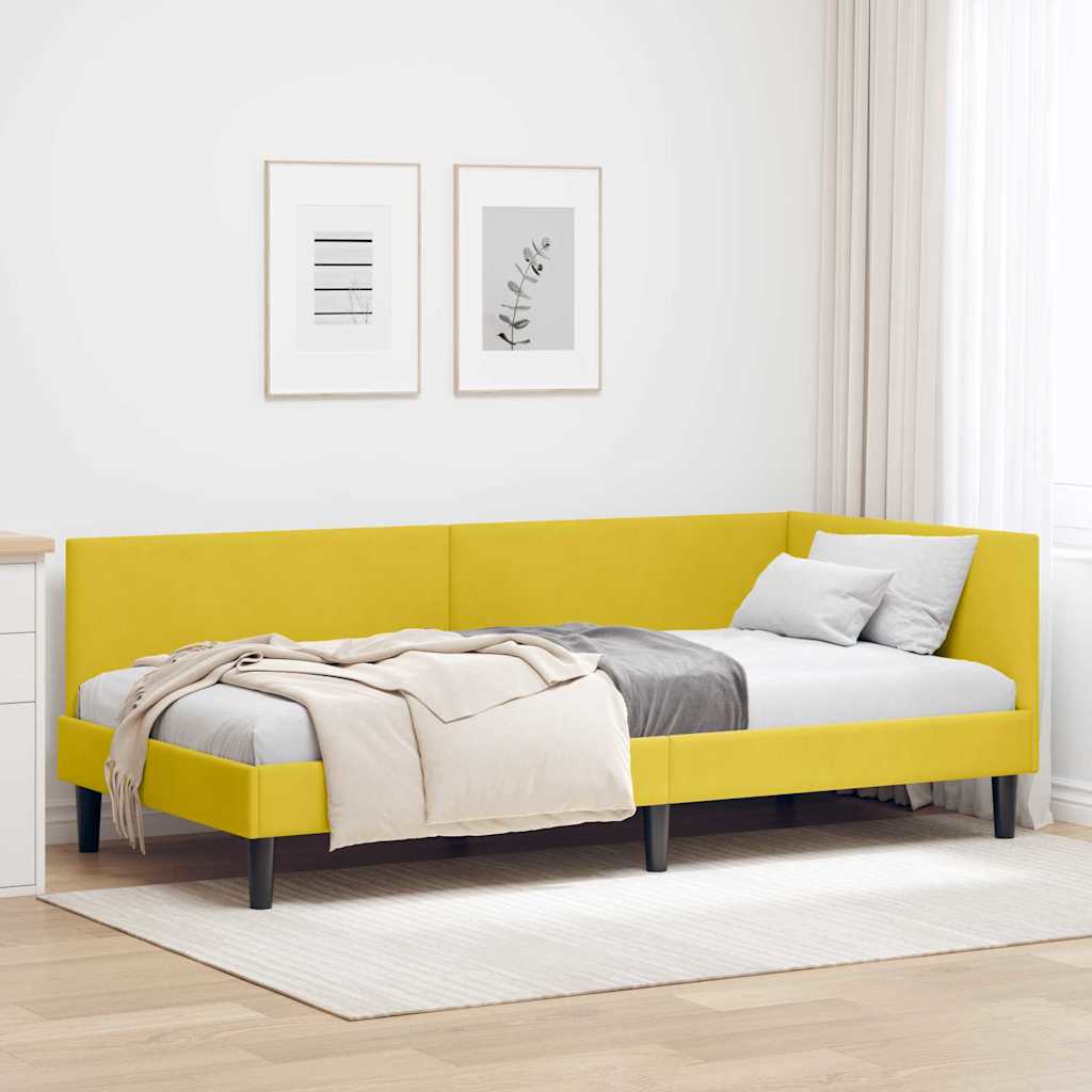 vidaXL Κρεβάτι Γωνίας με κεφαλάρι Κίτρινο 80 εκ x 200 εκ Βελούδο