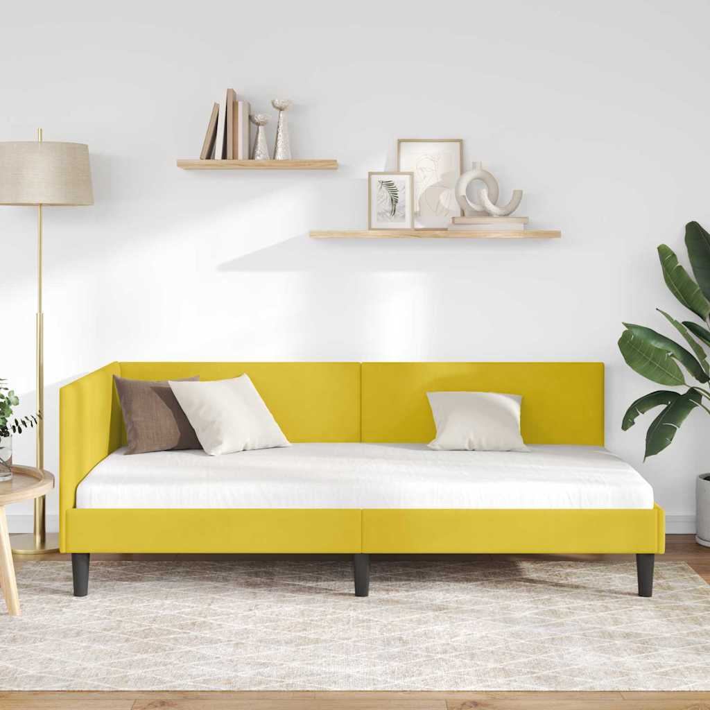 vidaXL Κρεβάτι Γωνίας με κεφαλάρι Κίτρινο 80 εκ x 200 εκ Βελούδο