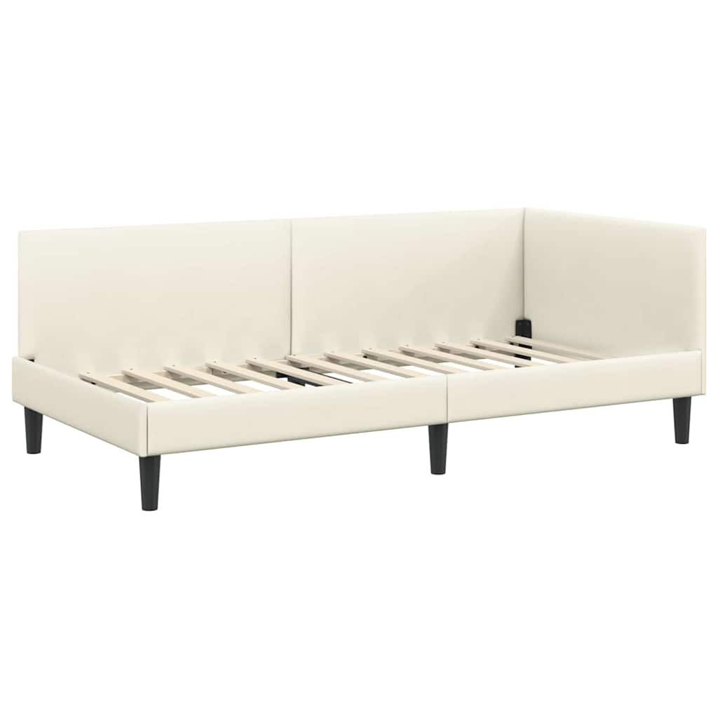 vidaXL Κρεβάτι Γωνίας με κεφαλάρι Κρεμ 80 εκ x 200 εκ Βελούδο