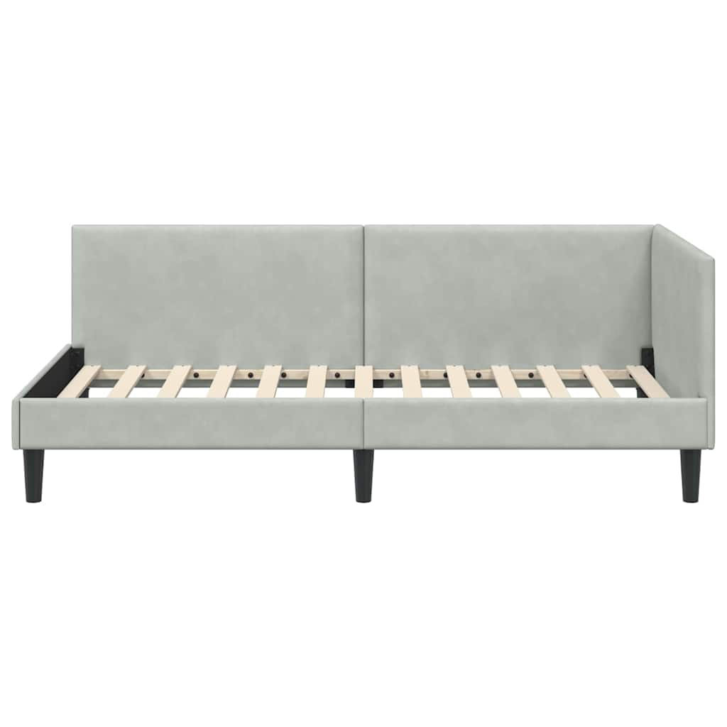 vidaXL Κρεβάτι Γωνίας Άλλο με κεφαλάρι Ανοιχτό γκρι 90 x 190 cm