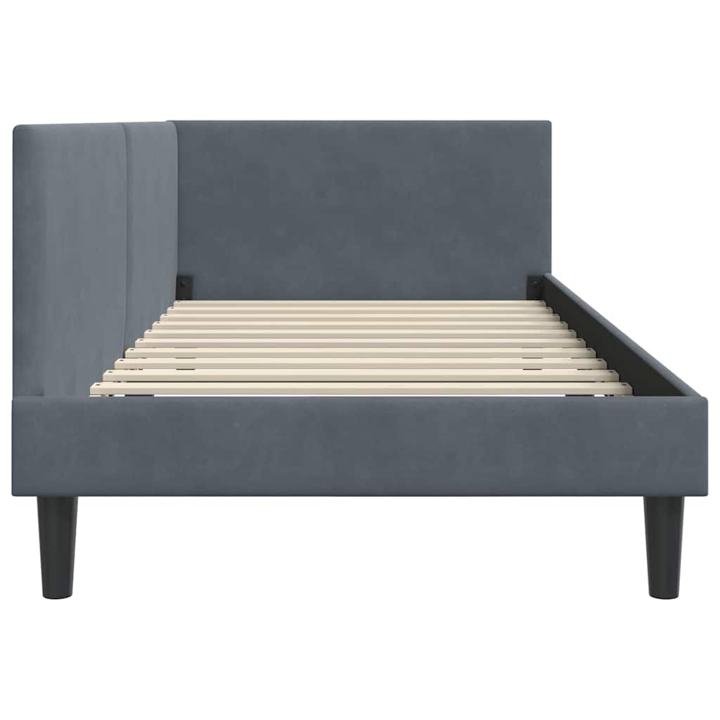 vidaXL Κρεβάτι Γωνίας Άλλο με κεφαλάρι Σκούρο γκρι 100 x 200 cm