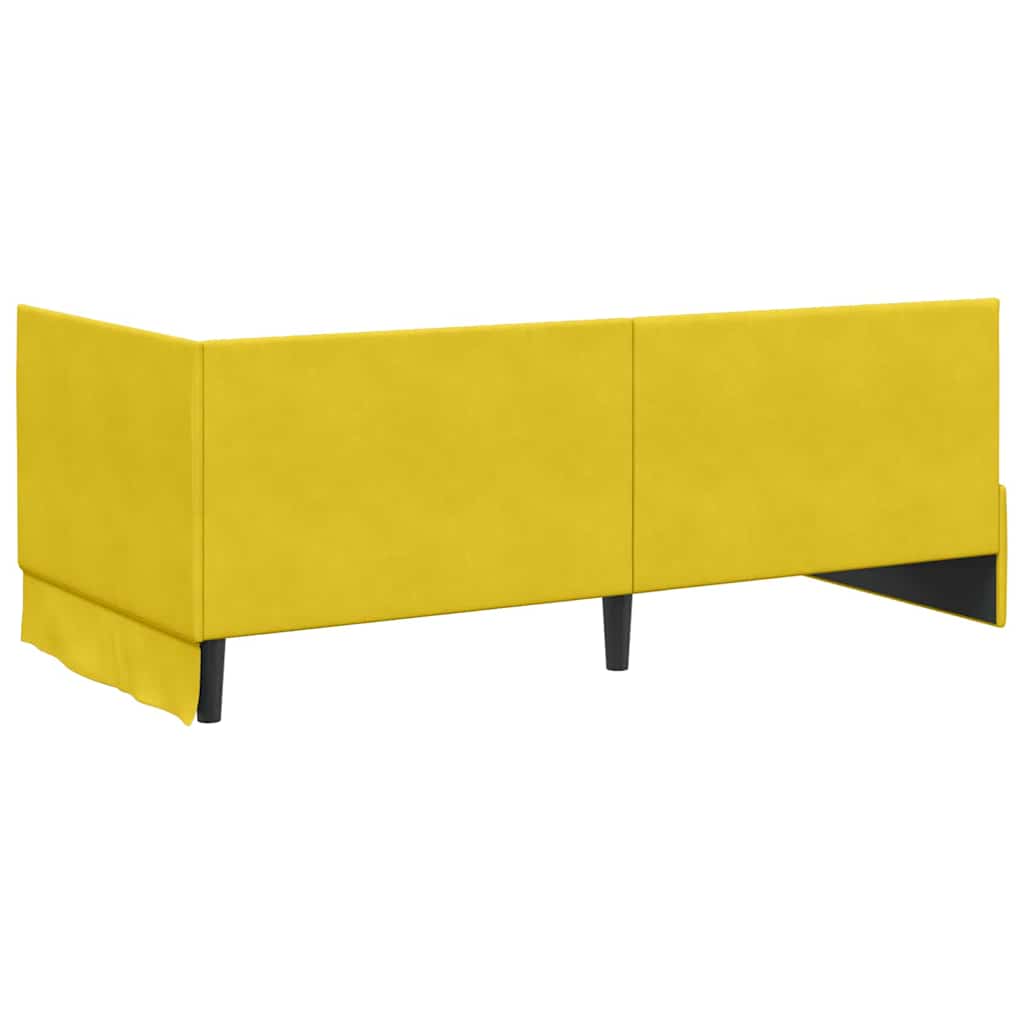 vidaXL Κρεβάτι Γωνίας με κεφαλάρι Κίτρινο 90 εκ x 190 εκ Βελούδο