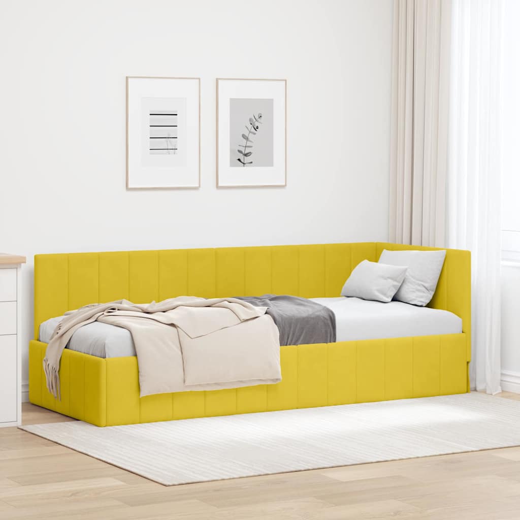 vidaXL Κρεβάτι Γωνίας με κεφαλάρι Κίτρινο 80 εκ x 200 εκ Βελούδο