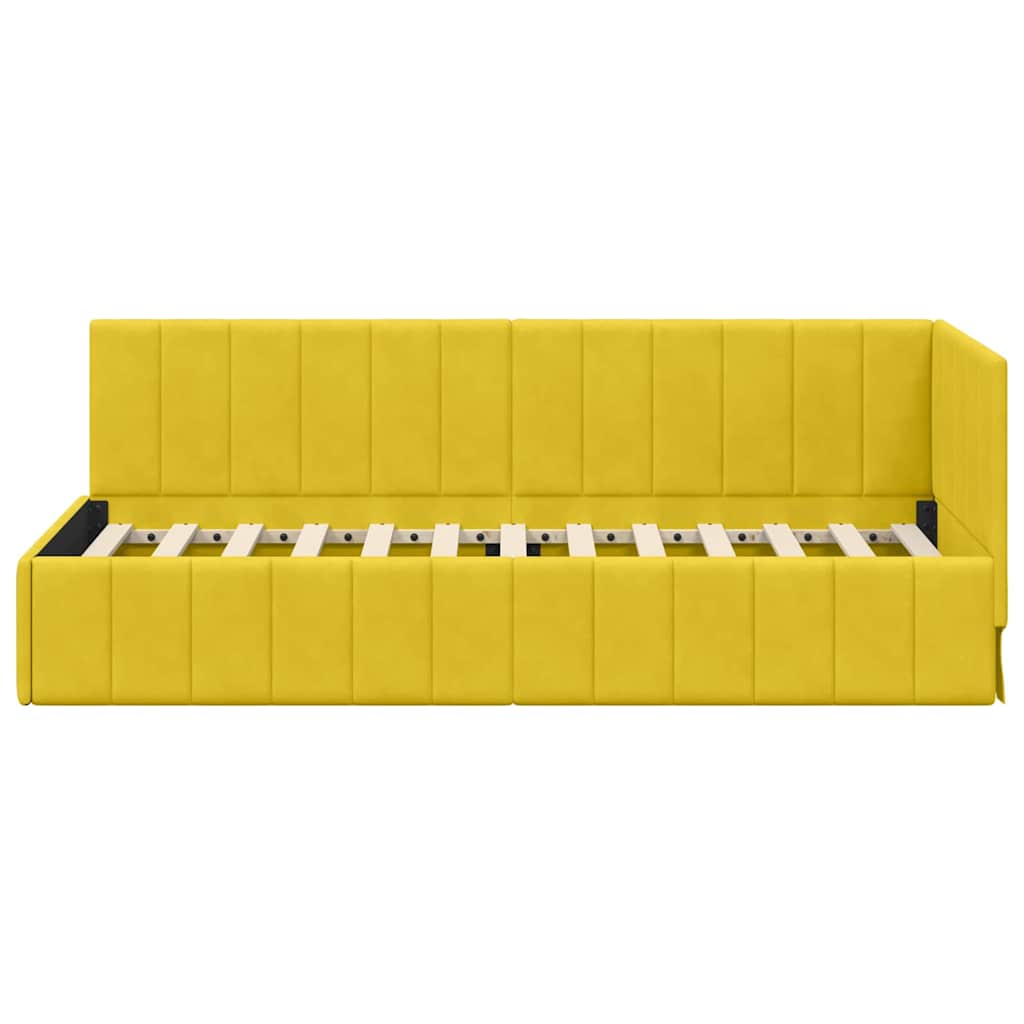 vidaXL Κρεβάτι Γωνίας με κεφαλάρι Κίτρινο 80 εκ x 200 εκ Βελούδο