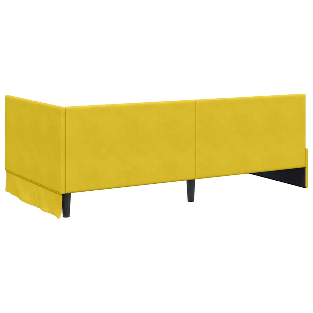 vidaXL Κρεβάτι Γωνίας με κεφαλάρι Κίτρινο 90 εκ x 190 εκ Βελούδο