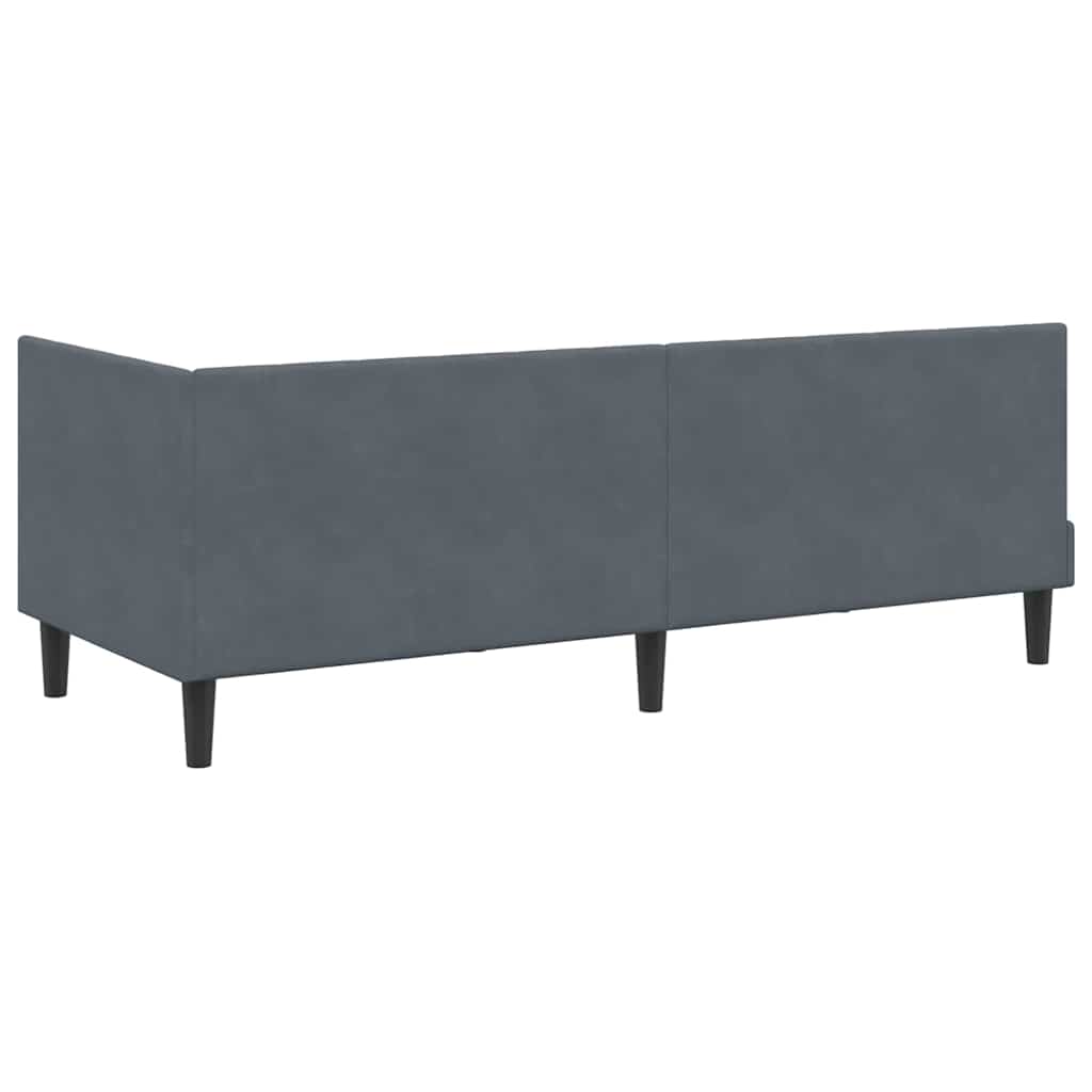 vidaXL Κρεβάτι Γωνίας με κεφαλάρι Σκούρο γκρι 80 x 200 cm Βελούδο