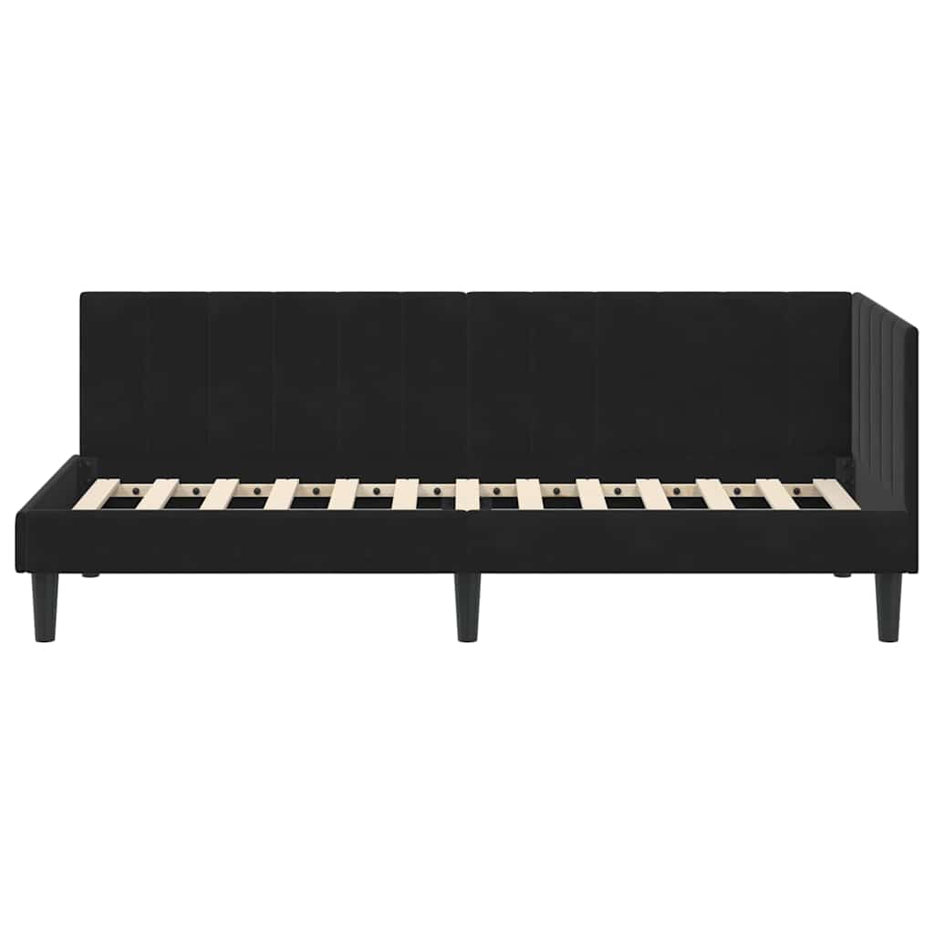 vidaXL Κρεβάτι Γωνίας με κεφαλάρι Μαύρο 80 x 200 cm Βελούδο