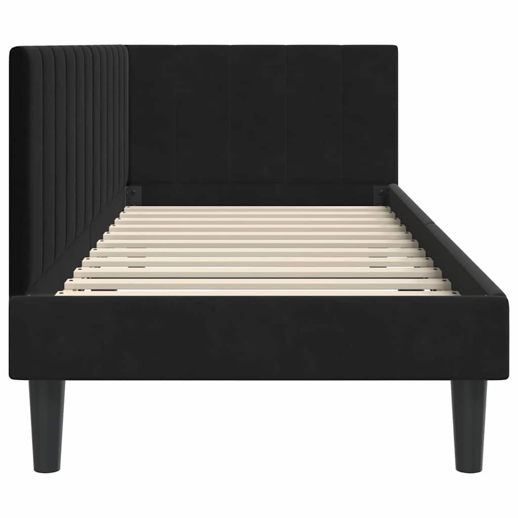 vidaXL Κρεβάτι Γωνίας με κεφαλάρι Μαύρο 80 x 200 cm Βελούδο